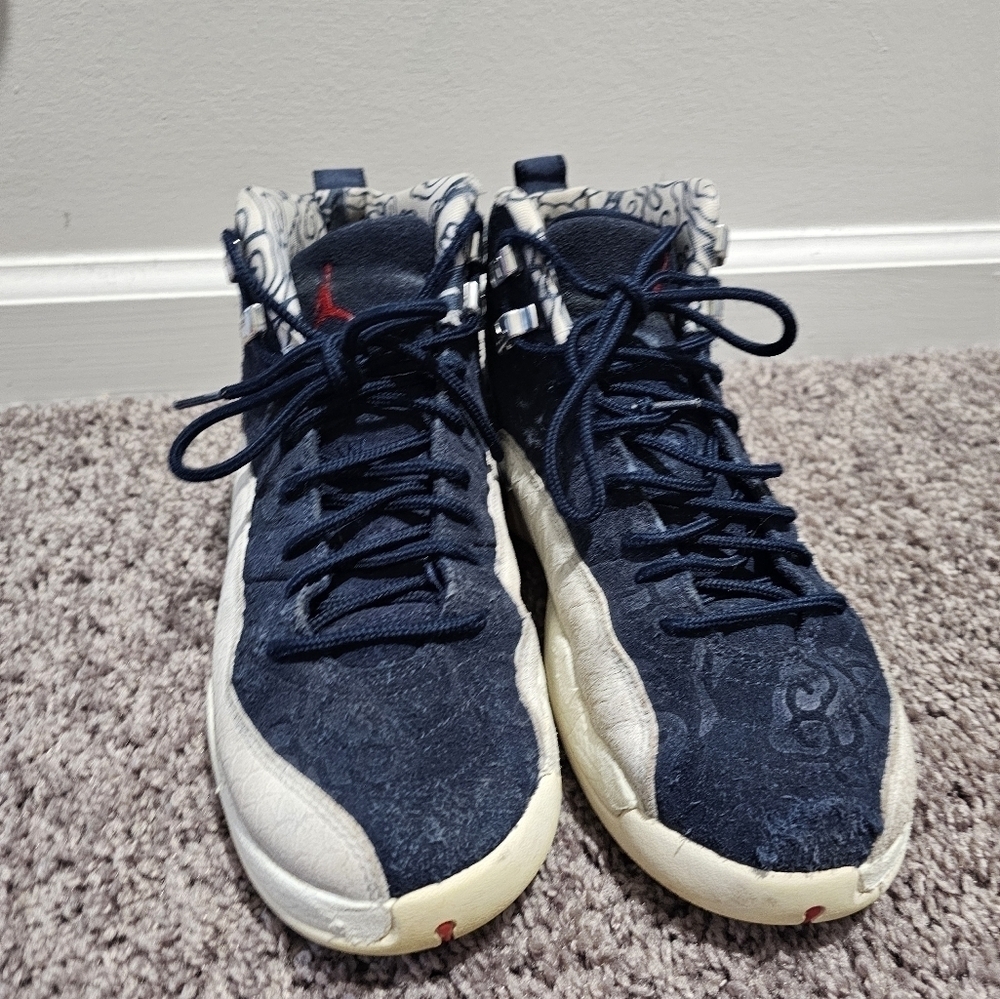 Nike Air Jordan RARE 12 Retro International Flight Blue Shoe youth 6.5. Vintage - Picture 2 of 16